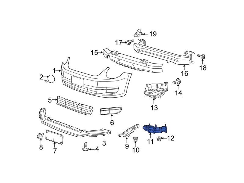 Кріплення переднього бампера праве зовнішнє VW Beetle 2011-2018 FPS 5C5807184A