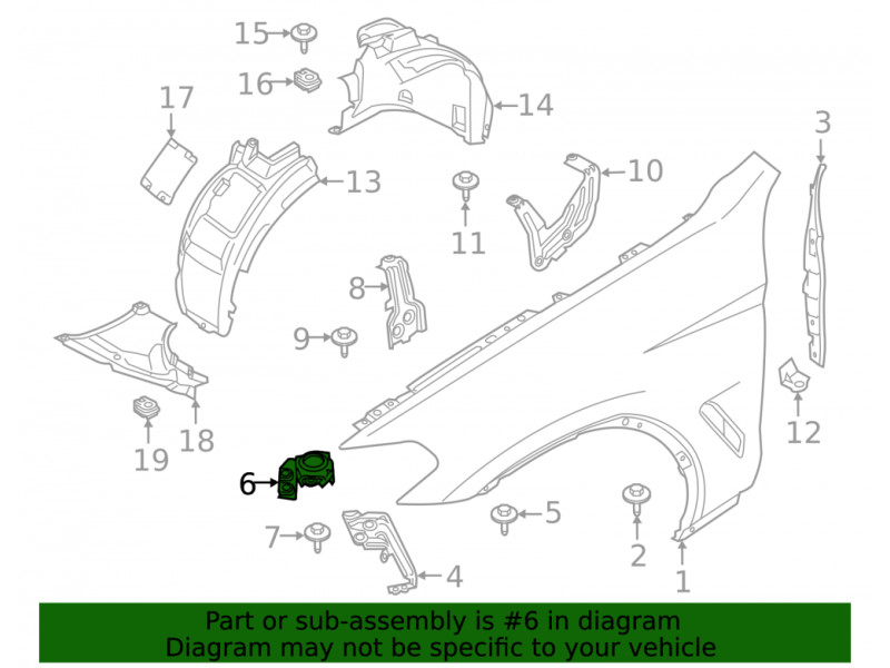 Кріплення переднього крила ліве врехнє BMW X3 G01 2017-2021 FPS 41357475795