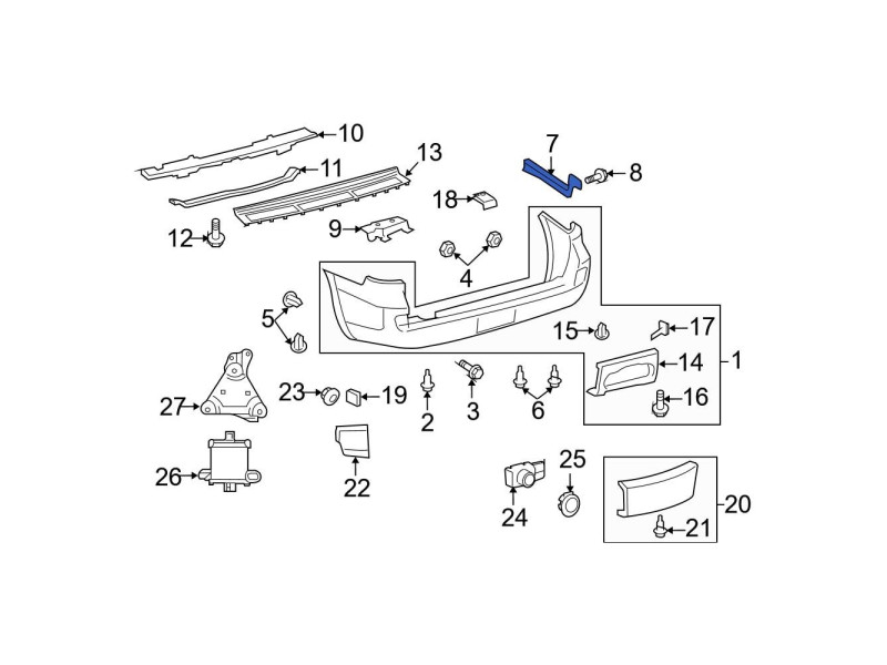 Кріплення заднього бампера праве Toyota Land Cruser 200 2007-2021 FPS 52155-60070