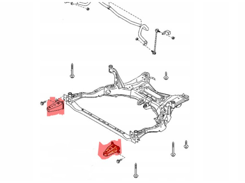Кронштейн переднього підрамника лівий Mazda 3 BM, 6 GJ, CX‑5 2012-2025 (FPS) KDY0-34-88Y