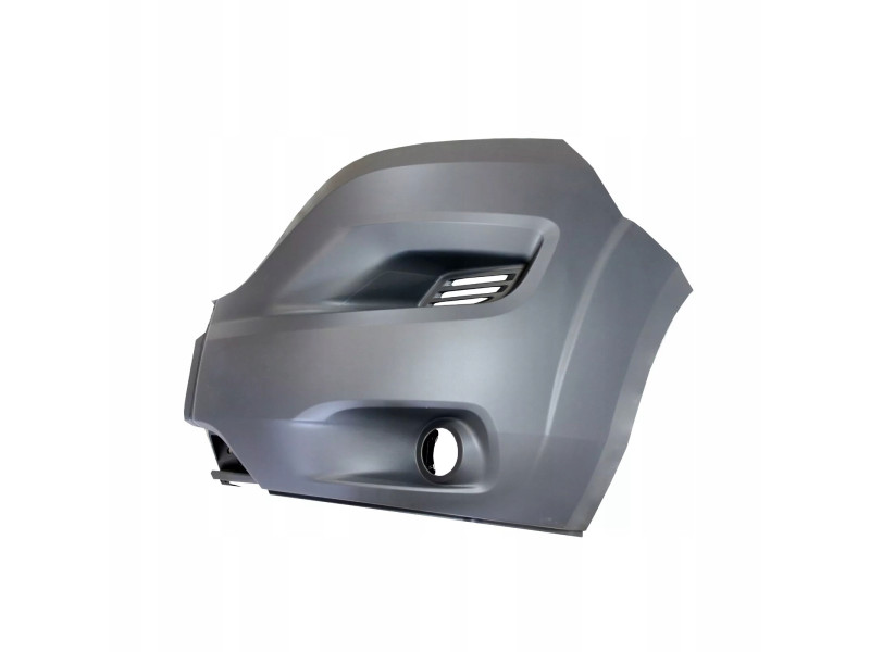 Кут бампера передній лівий з отвором під ПТФ темно-сірий Citroen Jumper, Fiat Ducato, Peugeot Boxer 2014- Тайвань 71775724