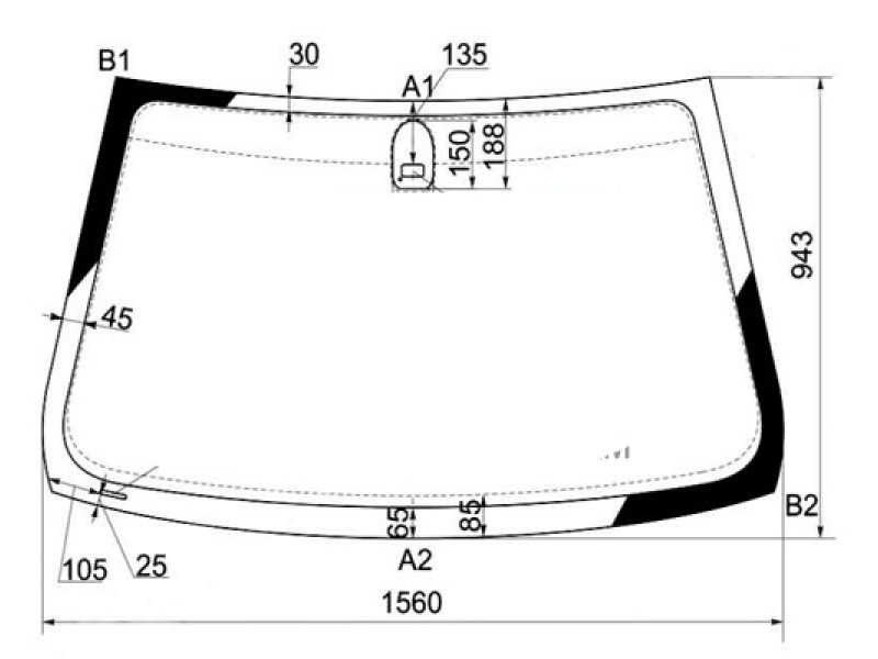 Лобове скло BMW X5 E53 01-06 (Sekurit) з кріп. датч.