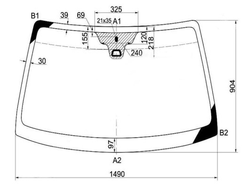 Лобове скло Chevrolet Evanda 2003-2006 (XYG) датчик