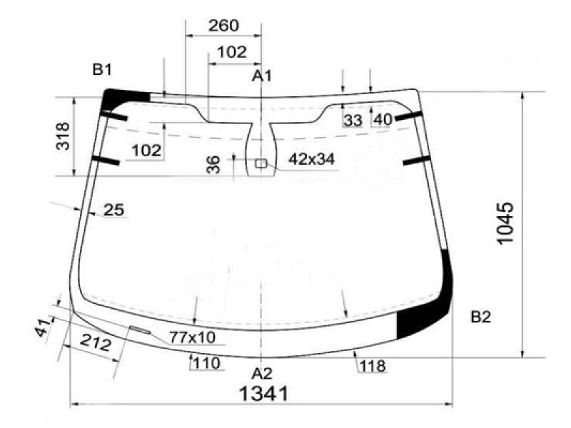 Лобове скло Ford Fiesta 08 - Sekurit, з обігрівом, датчик дощу