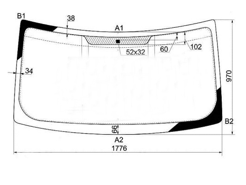 Лобове скло переднє Ford Transit 2000-2014 XYG