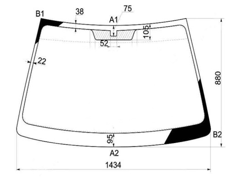Лобове скло Hyundai Elantra XD 00-06 (Pilkington)