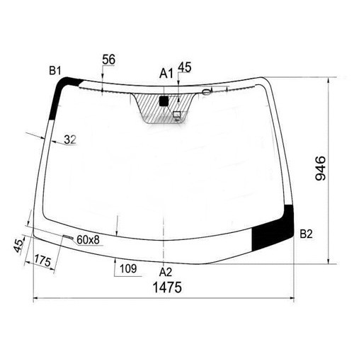 Лобове скло Hyundai Santa Fe 2006-2013 (Pilkington) датчик