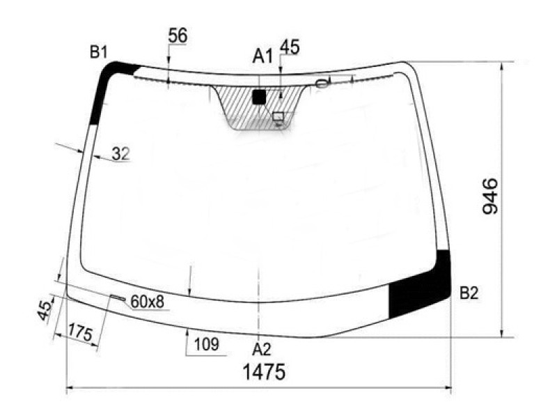Лобове скло Hyundai Santa Fe 06-13 (Pilkington) датчик