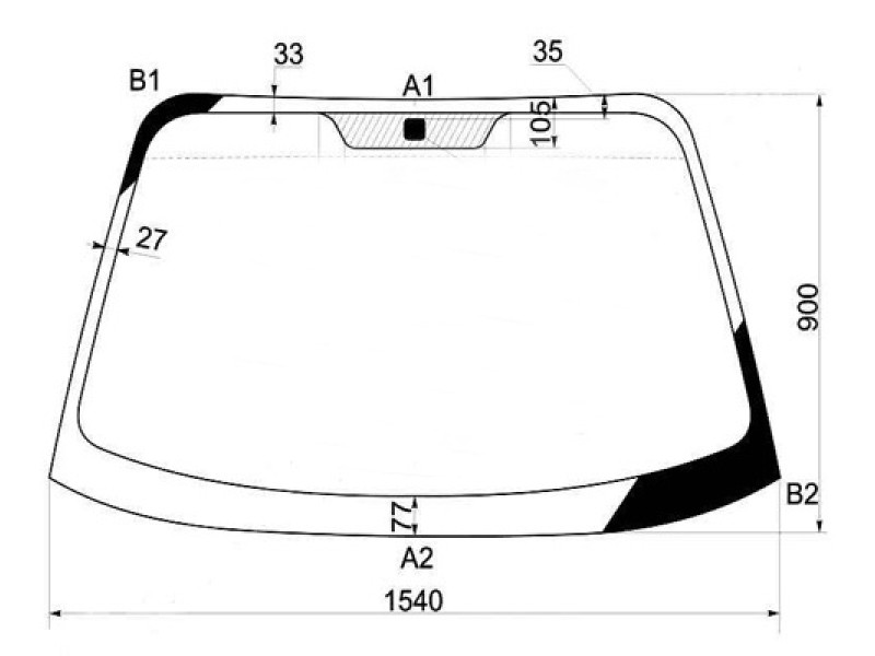 Лобове скло Hyundai Santa Fe 1 01-06 (Pilkington)