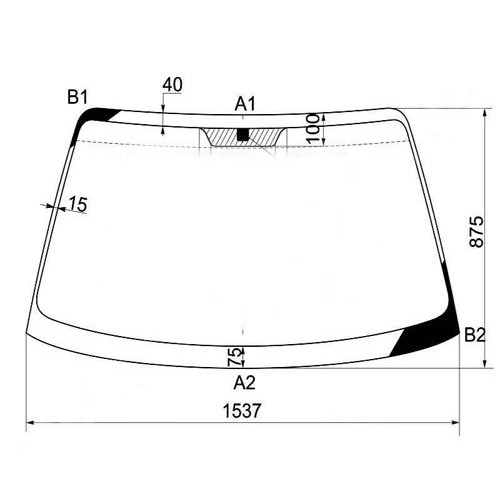 Лобове скло Hyundai Sonata EF 1999-2005 (Pilkongton)