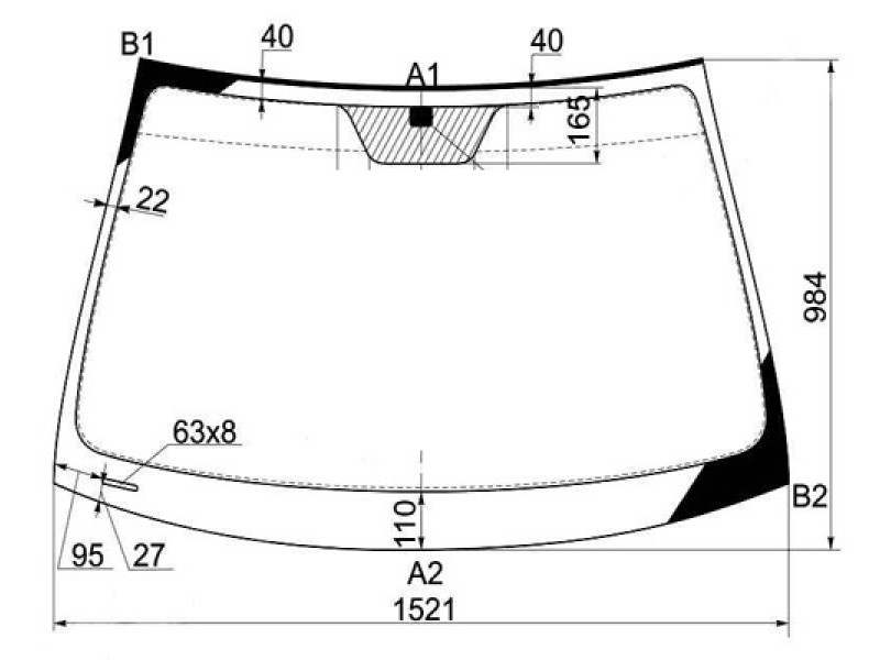 Лобове скло Hyundai Sonata NF 05-10 (Sekurit )