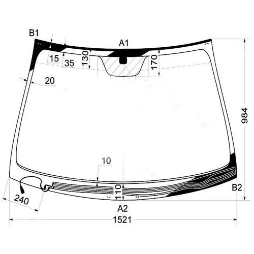 Лобове скло Hyundai Sonata NF 2005-2010 (XYG) з обігрівом