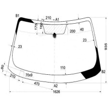 Лобове скло Infiniti FX35 / FX45 2003-2009 (XYG)