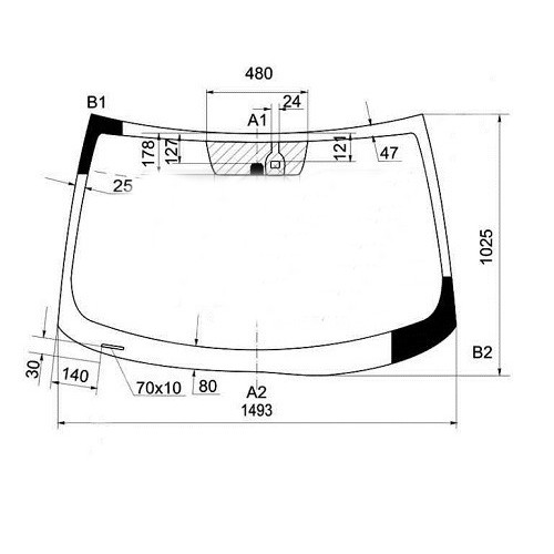 Лобове скло Mitsubishi ASX, Outlander Sport USA, Citroen C4 Aircross, Peugeot 4008 11-19 (Pilkington) датчик