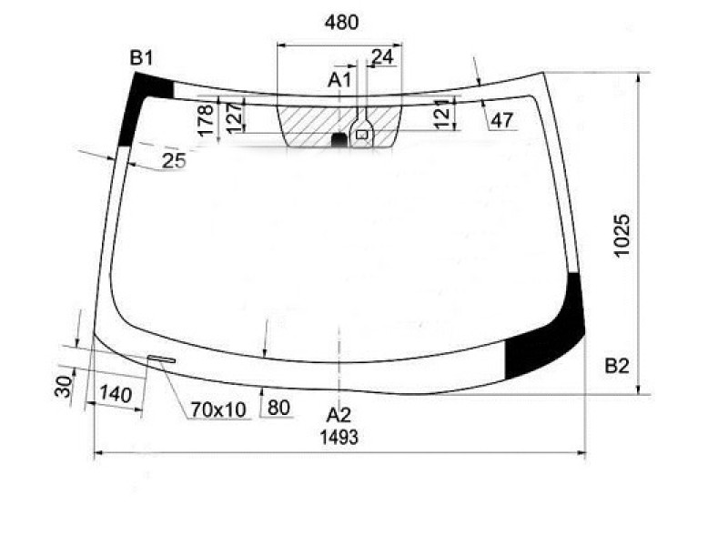 Лобове скло Mitsubishi ASX, Outlander Sport USA, Citroen C4 Aircross, Peugeot 4008 11-19 (Sekurit) датчик