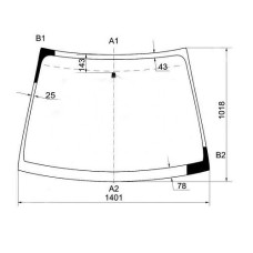Лобове скло Mitsubishi Colt 04-07 Z30 3-дв. ( (XYG)