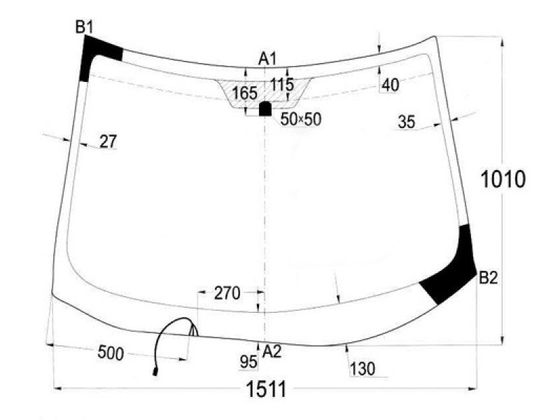 Лобове скло Mitsubishi Outlander 2 XL, Citroen C-Crosser, Peugeot 4007 (XYG) обігрів