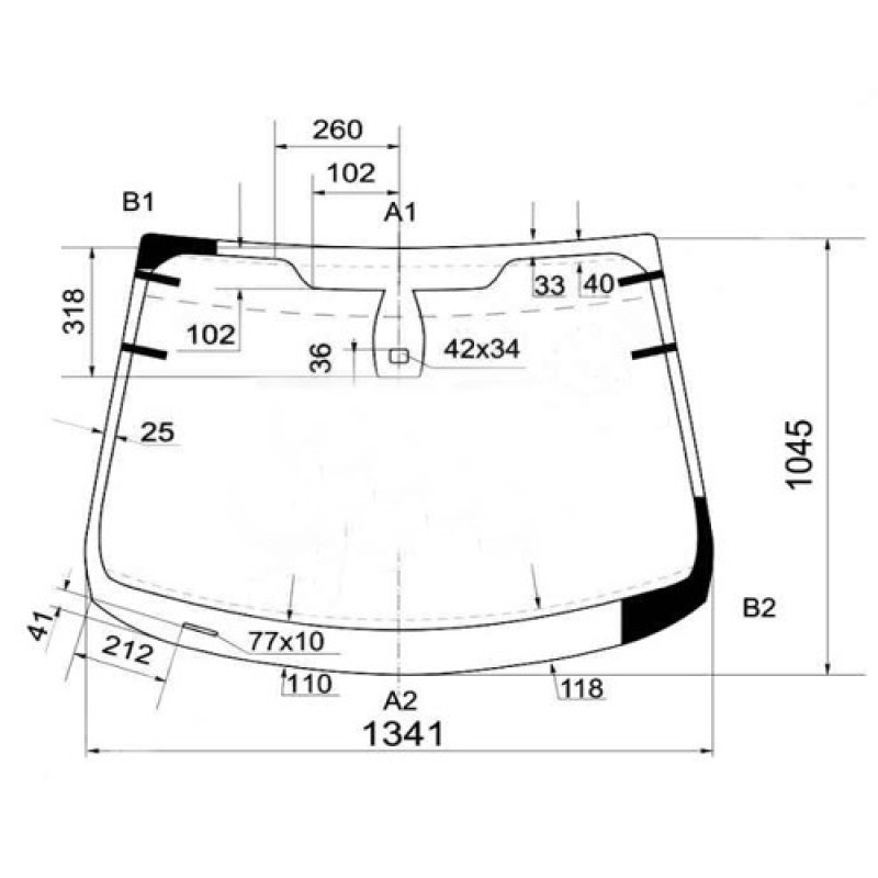 Лобове скло з обігрівом Ford Fiesta 12-17 (XYG)   кріп. датч. вологості світла