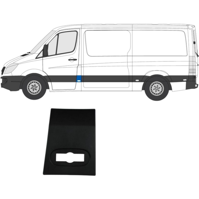 Молдинг стійки бокової лівий Mercedes Sprinter W906, VW Crafter 2006-2018 DPA A9066903062