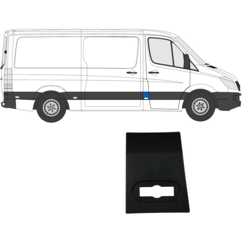 Молдинг бокової стіки правий Mercedes Sprinter W906, VW Crafter 1 06-18 (TW) A9066901282