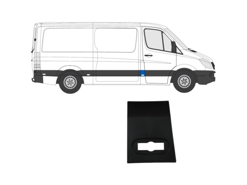 Боковий молдинг правий Mercedes Sprinter W906, VW Crafter 1 2006-2018 AND A9066901282