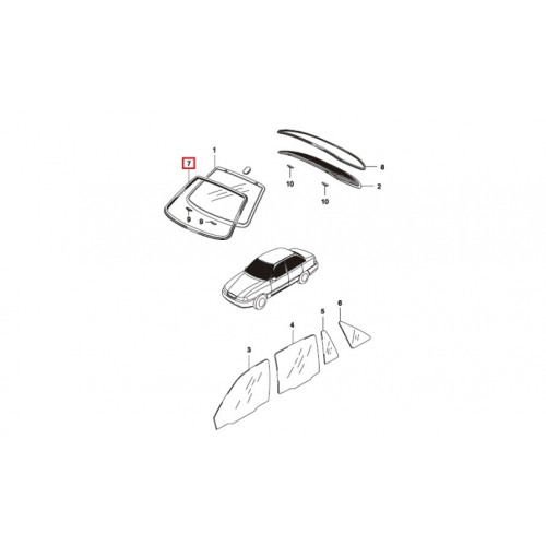 Молдинг лобового скла Daewoo Nexia, Opel Kadett E SEKURIT 96169660