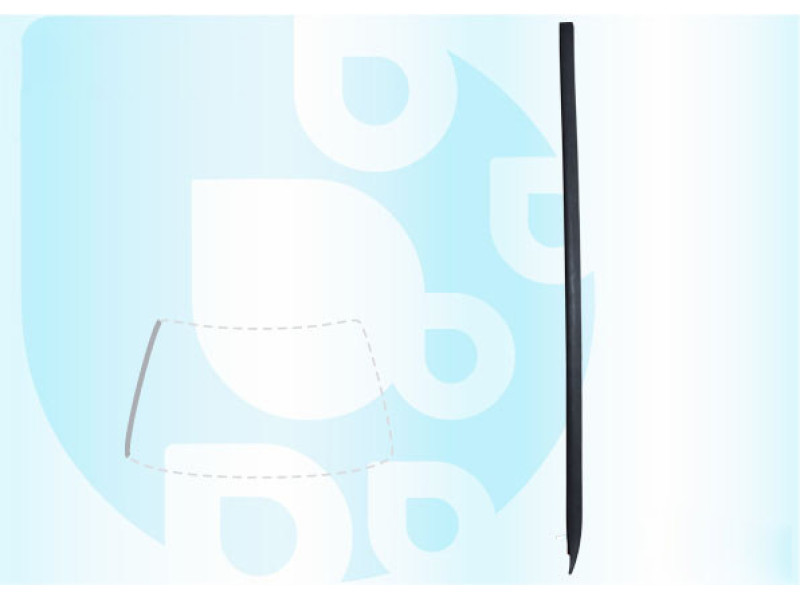 Молдинг лобового скла лівий VW Polo 5 09-18 хетчбек (Icor) боковий