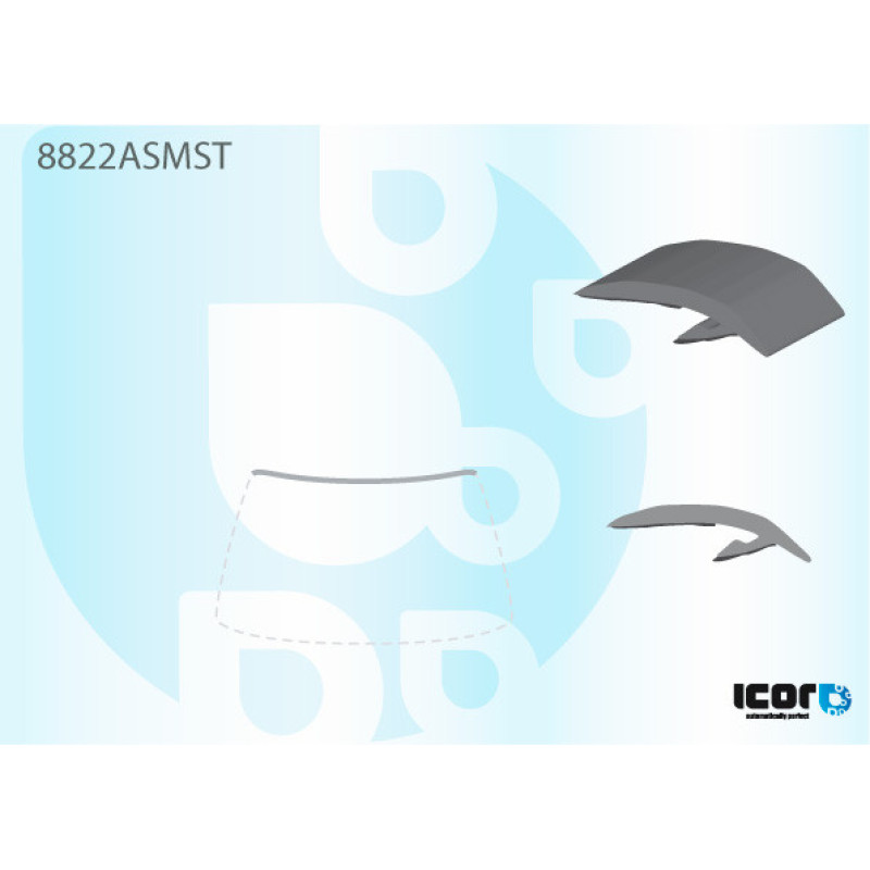 Молдинг лобового скла Volvo 840 / 850 92-96 (Icor) верхній 8822ASMST