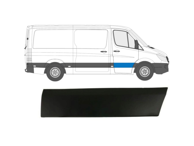 Молдинг передніх дверей правий Mercedes Sprinter W906, VW Crafter 1 06-18 (TW) A9066900262
