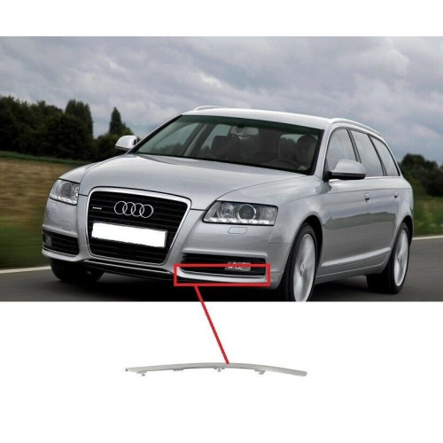 Молдинг переднього бампера лівий Audi A6 C6 2008-2011 хром 4F0853065A2ZZ