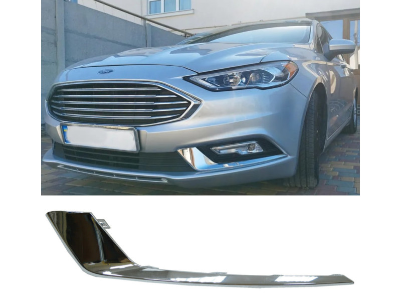 Молдинг переднього бампера лівий Ford Fusion, Mondeo 5 17-19 (TP) хром HS7Z15266AB