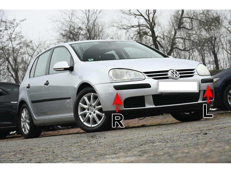 Молдинг переднього бампера лівий VW Golf 5 2004-2009 хетчбек Tempest 1K0807655