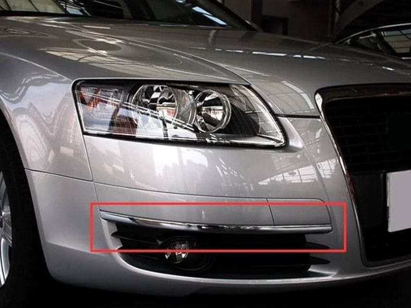 Молдинг переднього бампера правий Audi A6 C6 2005-2008 хром 4F0853066