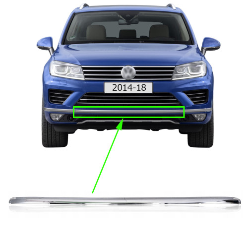 Молдинг переднього бампера середній VW Touareg R-Line 14-18(Тайвань) хром 7P68532452ZZ 