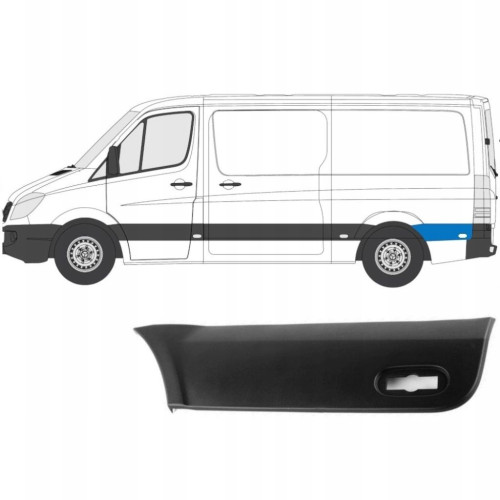 Молдинг задній, лівий (за колесом) Mercedes Sprinter W906, VW Crafter 1 2006-2018 TW 9066903262
