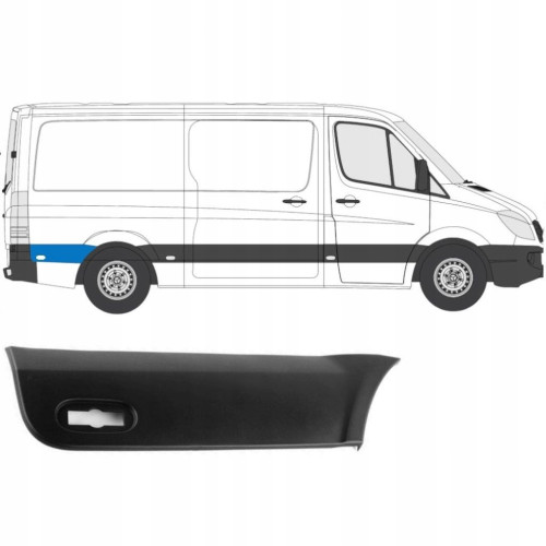 Молдинг задній правий за колесом Mercedes Sprinter W906, VW Crafter 1 2006-2018 (TW) 9066902882