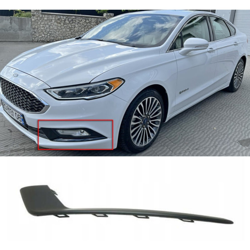 Накладка бампера чорна ліва Ford Fusion, Mondeo 5 17-19 молдинг (Тайвань) HS7Z15266CPTM