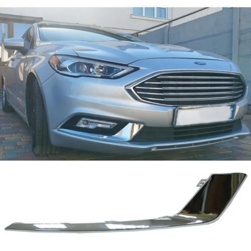 Накладка бампера хром права Ford Fusion, Mondeo 5 2017-2019 молдинг (Китай) HS7Z15266AA