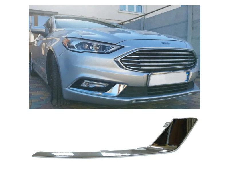 Накладка бампера хром права Ford Fusion, Mondeo 5 17-19 молдинг (Китай) HS7Z15266AA