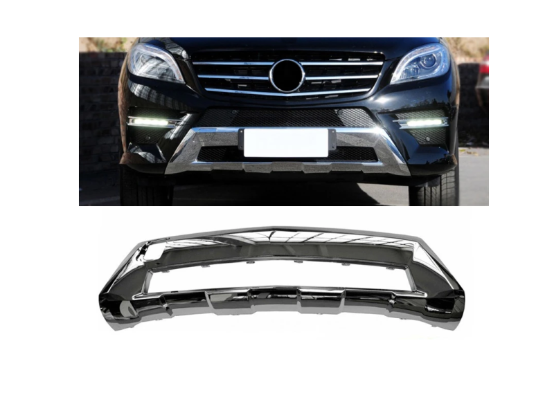 Накладка переднього бампера нижня хромована Mercedes ML W166 2012-2015 Тайвань A1668858625