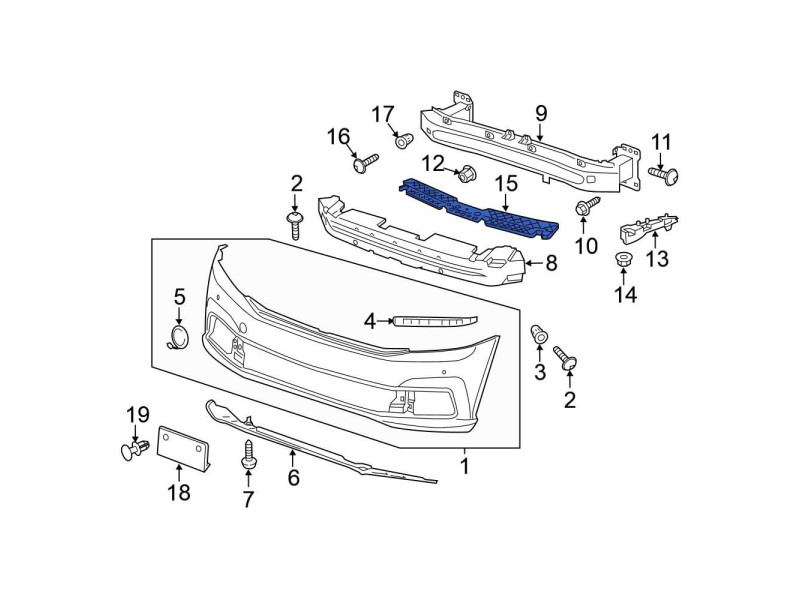 Направляюча переднього бампера VW Passat B8 USA 2015-2019 FPS 561805706C