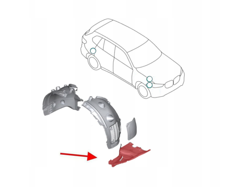 Підкрилок передній правий (нижня частина) BMW X5 G05 2018- (Тайвань) 51718069308