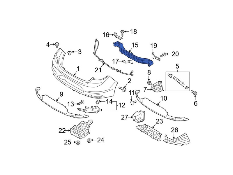 Підсилювач заднього бампера Hyundai Elantra AD 2018-2020 FPS 86631-F3500