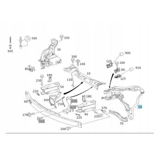 Панель передня ліва Mercedes E-class W212 2012-2016 FPS A2126204600