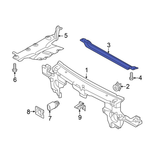 Панель передня нижня (балка під радіатор) VW Touareg 2 2010-2014 FPS 7P0805551