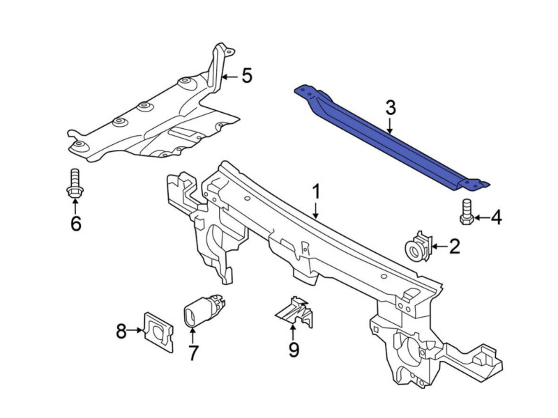 Панель передня нижня (балка під радіатор) VW Touareg 2 2010-2014 FPS 7P0805551