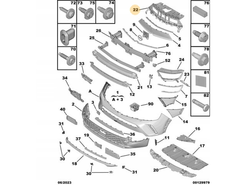 Бампер задній (парктронік) Opel Mokka B 2021- FPS 168044951T