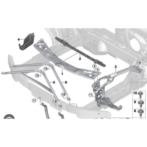 Панель передня права (окуляр сталь) BMW 1 F40, 2 F44 2019- FPS 51647459882