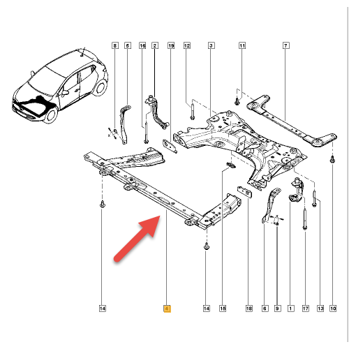Панель передня нижня Renault Clio IV 2013-2016 FPS 622103438R