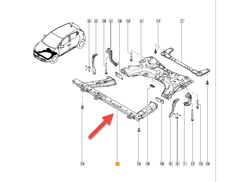 Панель передня нижня Renault Clio IV 2013-2016 FPS 622103438R
